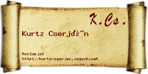 Kurtz Cserjén névjegykártya